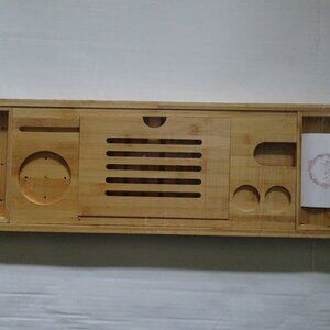 Bath Caddy Tray - Serenity Luxury Bath Spa Caddy - Bamboo Caddy with Soap Holder